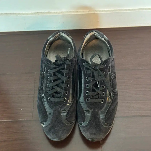 [BUNJANG] Salvatore Ferragamo Suede & Enamel Sneakers / 페라가모 스니커즈 230