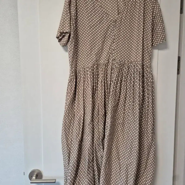 [BUNJANG] Fermata Beige Dot One-Piece Dress S / 페르마타 베이지 도트 원피스 s