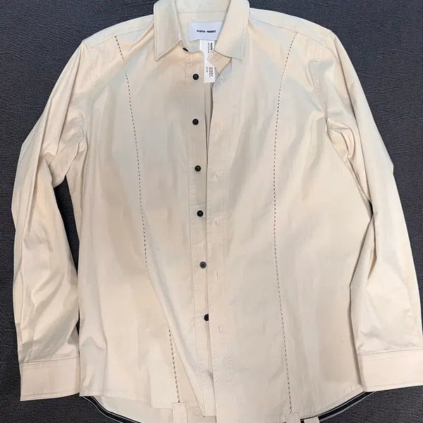 [BUNJANG] Plastic Product Beige Western Stitch Detail Shirt / 플라스틱프로덕트 베이지 셔츠