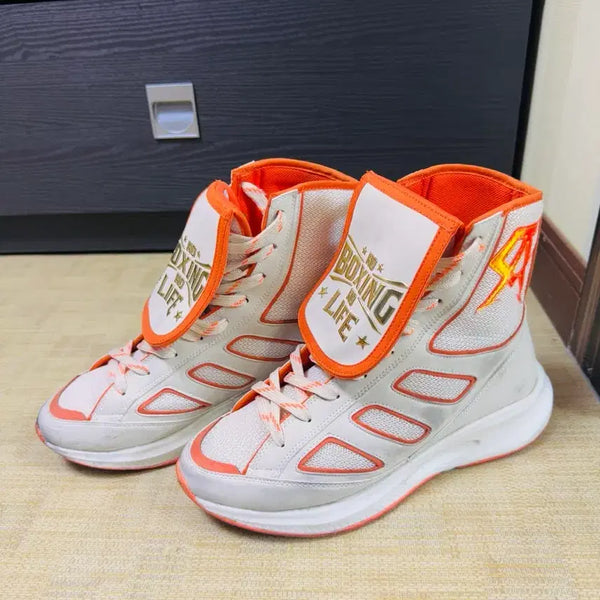 [BUNJANG] Canelo High-Top Boxing Shoes Orange/White 265mm / 복싱화 하이탑 오렌지 화이트 265사이즈 풀박스 판매합니다