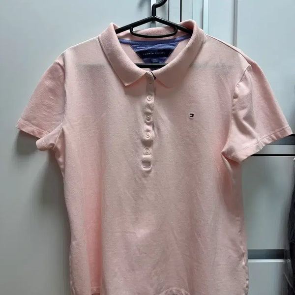 [BUNJANG] Tommy Hilfiger Women's Pink Short-Sleeve Polo T-Shirt / 타미힐피거 여성 반팔 카라티 핑크