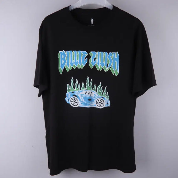[BUNJANG] Billie Eilish Flame T-Shirt Black (2XL) / 빌리 아일리시 플레임 반팔 티셔츠 블랙 (2XL)