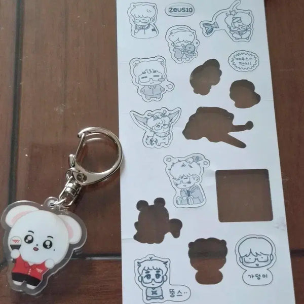 [BUNJANG] T1 Faker Keria Acrylic Keyring / T1 티원 캐릭터  페이커 케리아 키링