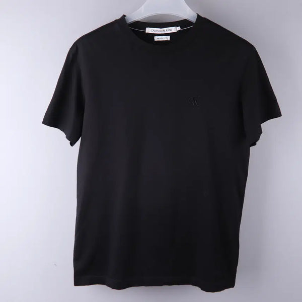 [BUNJANG] Calvin Klein Jeans Slim Fit Mercerized Round Neck T-Shirt Black (S) / 캘빈클라인진 슬림핏 머서라이즈 라운드넥 반팔 티셔츠 블랙 (S)