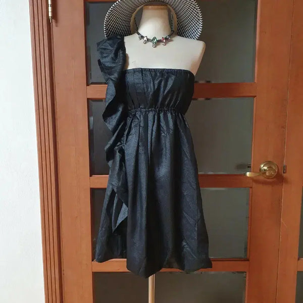 [BUNJANG] Frill One-Shoulder Banding Balloon Dress / (새제품)프릴 원숄더 밴딩 벌룬원피스