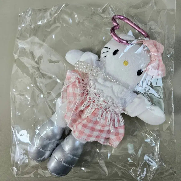 [BUNJANG] Sanrio Long-Legged Hello Kitty Doll Keyring Pink Check / 산리오 롱다리 헬로키티 인형 키링 핑크 체크