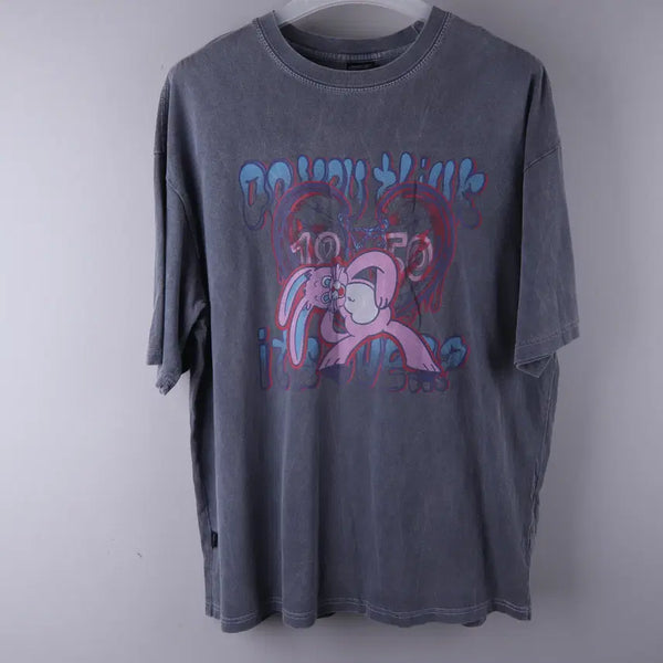 [BUNJANG] Compagno Pigment Short Sleeve T-Shirt Dark Blue (M) / 꼼파뇨 다크블루 색상 Mad Hoppi 피그먼트 반팔 티셔츠 (M)