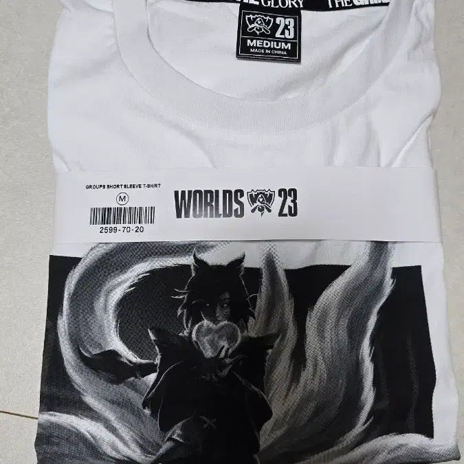 [BUNJANG] League of Legends Worlds 2023 T-Shirt (Size M) / 월즈 2023 티셔츠 아리 리그오브레전드