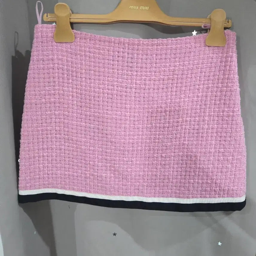 [BUNJANG] Miu Miu Tweed Mini Skirt Pink / [정품]새상품 미우미우 트위드 미니스커트(가격인하)