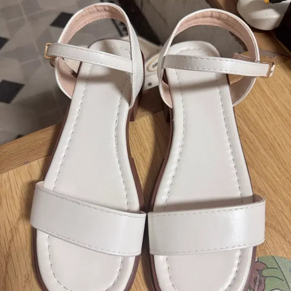 [BUNJANG] Women's White Strap Sandals 240mm / 여성 스트랩 샌들 화이트 240mm