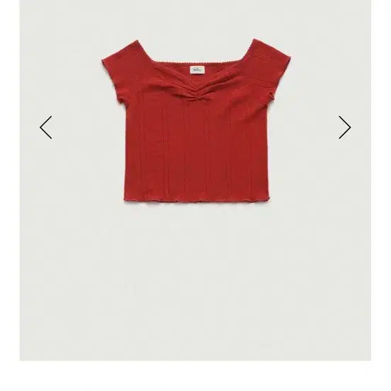 [BUNJANG] TheBarnnet Cotton Eyelet Pintuck Knit Top Red / 더바넷 thebarnnet 코튼 아일렛 핀턱 니트 탑 레드