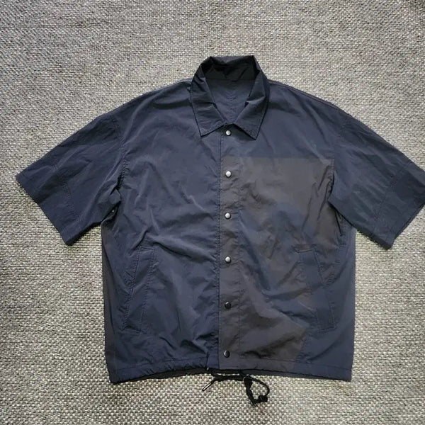 [BUNJANG] System Homme Black Oversized Printed Drawstring Shirt / 시스템옴므  블랙 오버사이즈 프린팅 드로우스트링 셔츠  95사이즈