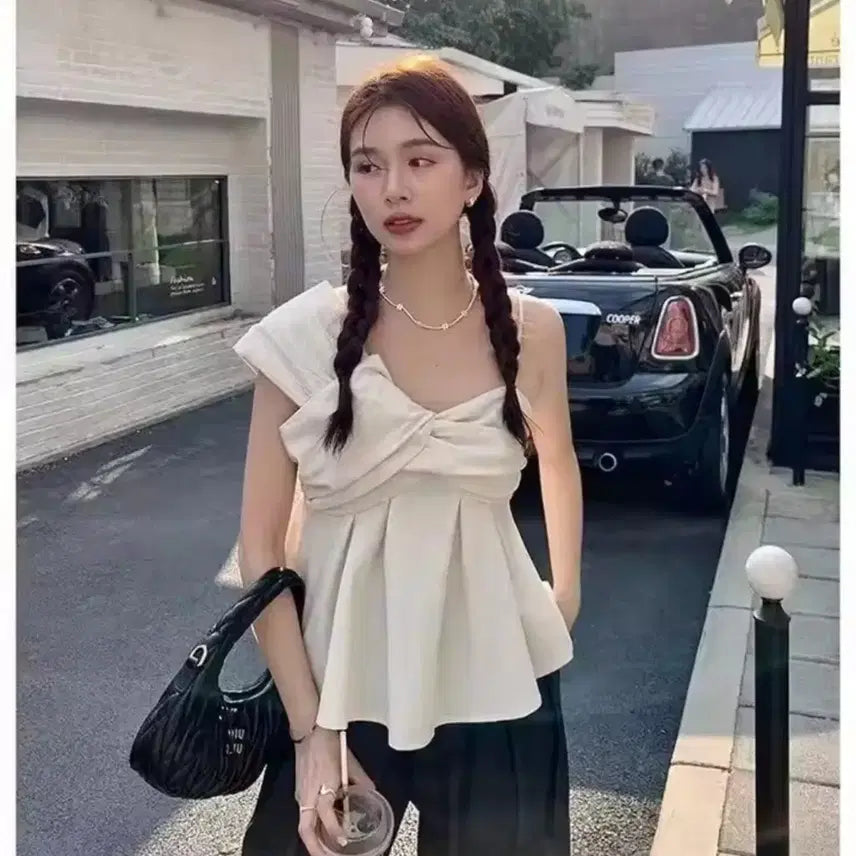 [BUNJANG] Ivory Wrap Blouse / 새)아이보리 랩 블라우스