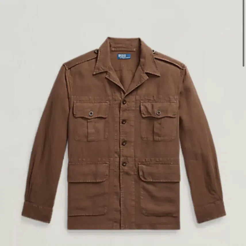 [BUNJANG] Polo Ralph Lauren Garment Dyed Linen Overshirt M / Polo, 폴로 랄프로렌, 린넨 셔츠자켓(사파리 자켓), M