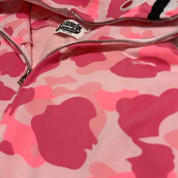 [BUNJANG] BAPE Camo Hooded Zip-Up Jacket Pink M / 베이프 카모 후드 집업 핑크