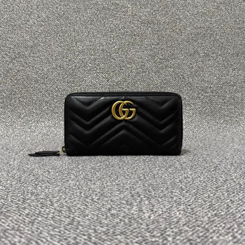 [BUNJANG] Gucci GG Marmont Matelassé Women's Zip Around Long Wallet / 구찌 GG 마몬트 마틀라세 여성 지퍼 장지갑