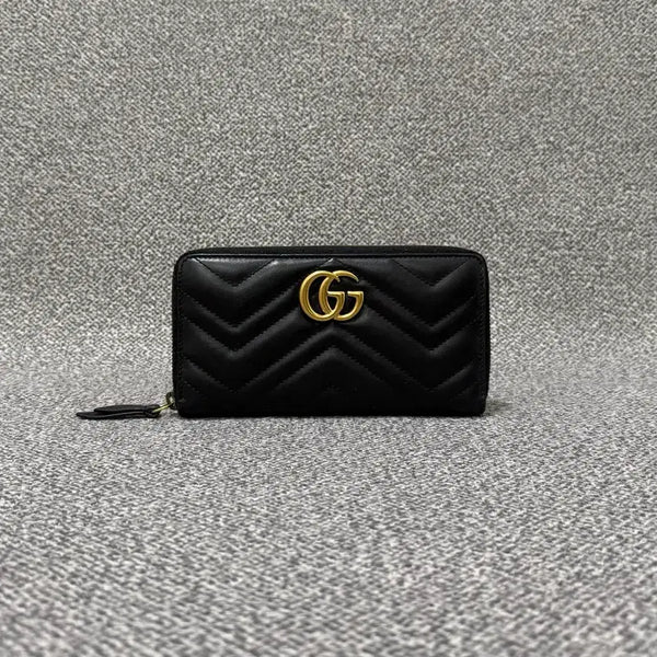 [BUNJANG] Gucci GG Marmont Matelassé Women's Zip Around Long Wallet / 구찌 GG 마몬트 마틀라세 여성 지퍼 장지갑