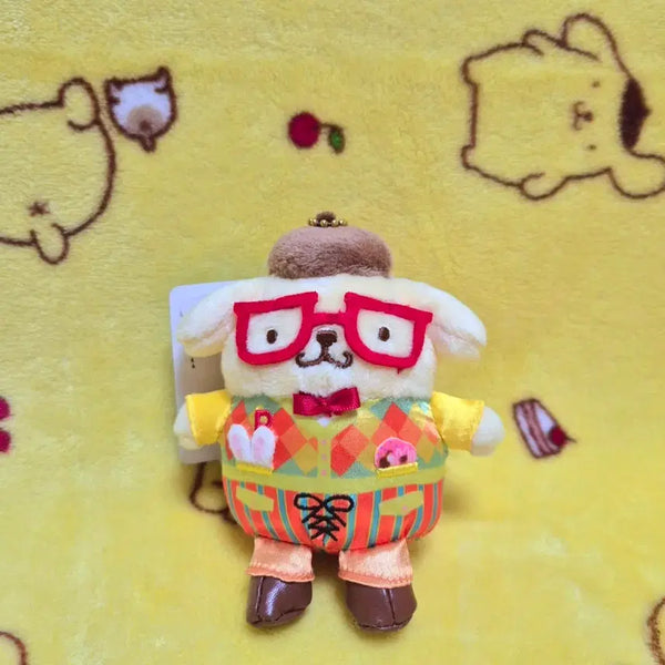[BUNJANG] Sanrio Pompompurin Easter Mascot Keyring Doll / 산리오 퓨로랜드 이스터 안경 폼폼푸린 마스코트 키링 인형