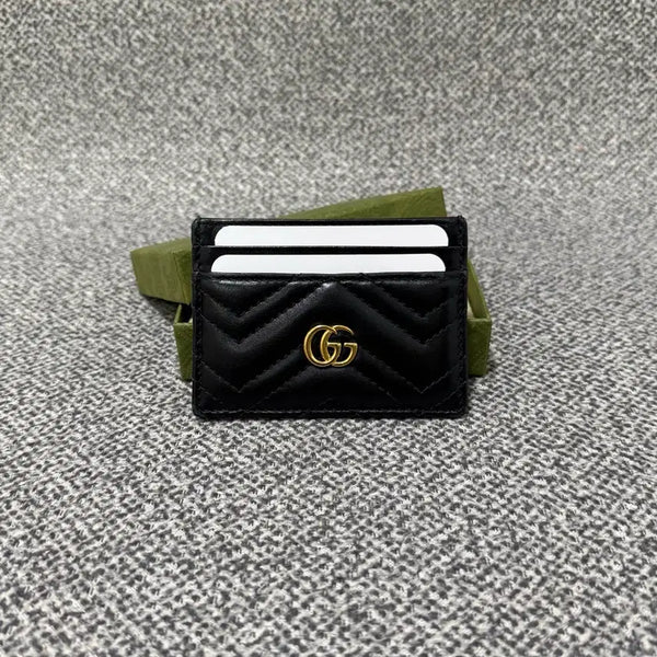 [BUNJANG] Gucci GG Marmont Matelassé Women's Cardholder Black / 구찌 GG 마몽 마틀라세 여성 카드지갑 블랙