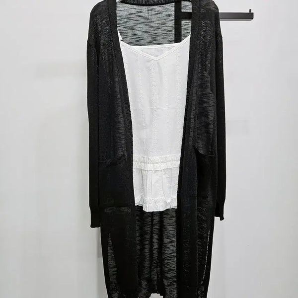 [BUNJANG] Black Long Cardigan / 새상품 블랙 롱가디건