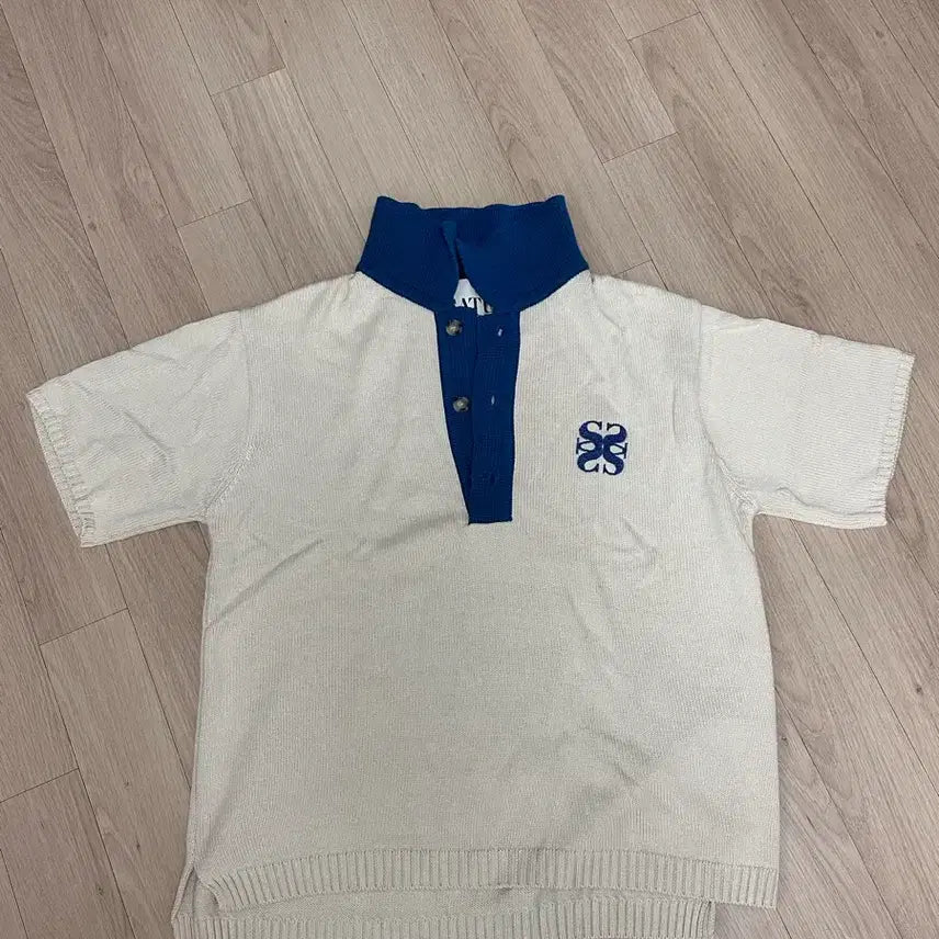 [BUNJANG] Sette Napoli Soft Cotton Polo Knit Ocean Cream (M) / 세터 나폴리 소프트 코튼 폴로 니트 오션 크림 (M)