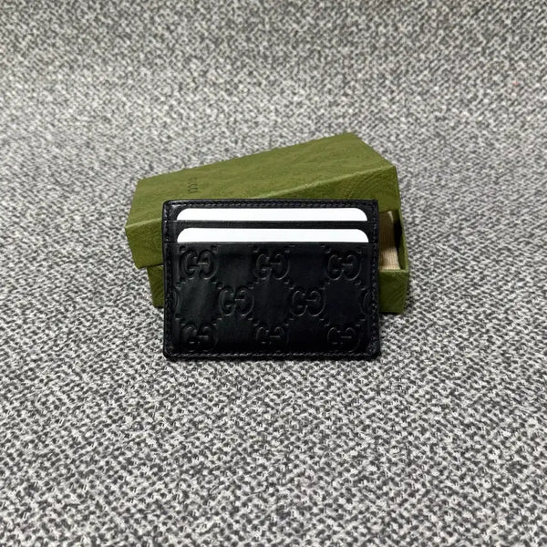 [BUNJANG] Gucci GG Signature Embossed Leather Card Wallet Black / 구찌 GG 시그니처 엠보 레더 카드지갑 블랙