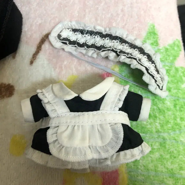 [BUNJANG] 10cm Doll Maid Outfit Set with Headband / 10cm 인형옷 메이드복+헤도레 판매