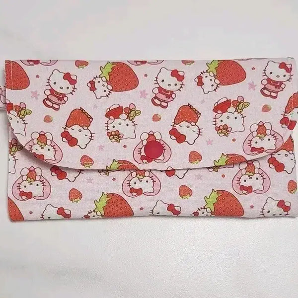 [BUNJANG] Hello Kitty Strawberry Long Wallet Pouch / 헬로키티 딸기 장지갑 파우치(10,000원->9,000원 할인중)