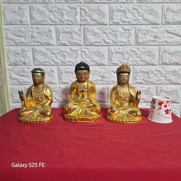 [BUNJANG] Golden Buddha Statue Set (3 Pieces) / 황금 불상 3개 세트