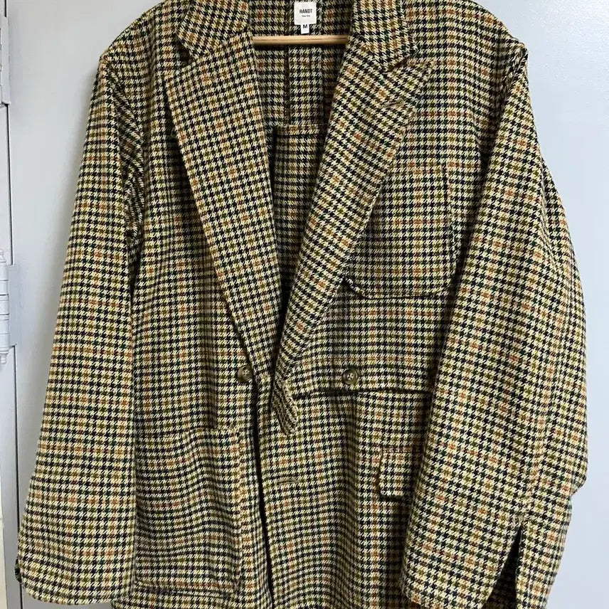 [BUNJANG] RANDT Gunclub Houndstooth Asymmetrical Jacket M / RANDT RT 자켓 울 건클럽 하운드투스 M