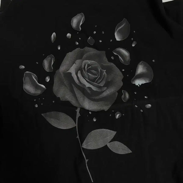 [BUNJANG] Xordinary Rose Short Sleeve T-Shirt Black Limited Edition / [한정판] xordinary 로즈 반팔 블랙