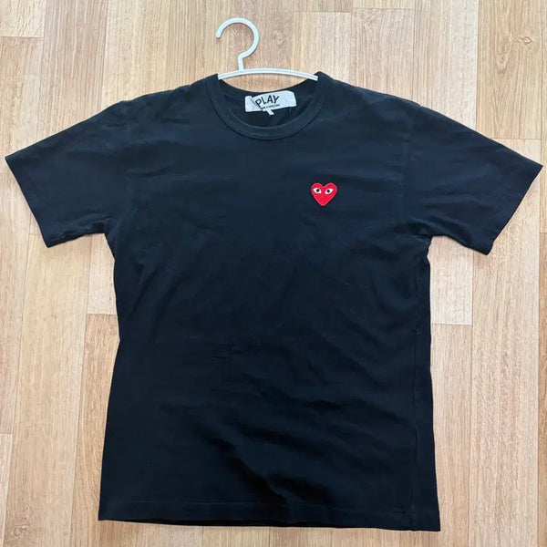 [BUNJANG] Comme des Garçons PLAY Red Heart T-Shirt Black L / 플레이 꼼데가르송 레드 하트 티셔츠 반팔 블랙 L