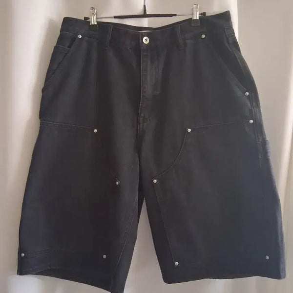 [BUNJANG] Branded Double Knee Short Denim Pants Size 34 / 브랜디드 더블니 숏데님팬츠 34