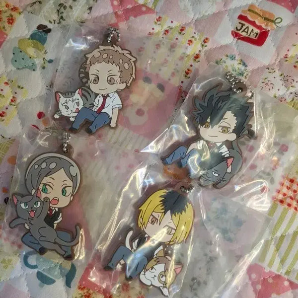 [BUNJANG] Haikyuu!! Nekoma Mascots Keyholder Set / 하이큐 데포러버 네코마 마스코트 키홀더 키링 일괄