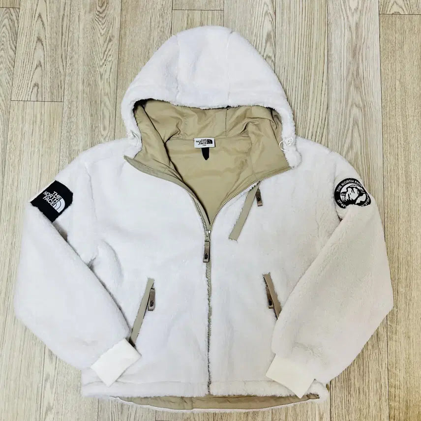 [BUNJANG] The North Face White Label Remo Fleece Hoodie IVORY (S) / 노스페이스 화이트라벨 리모 플리스 후디 NJ4FN81K 아이보리 85(S) 정품