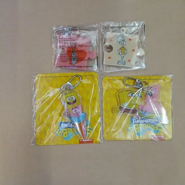 [BUNJANG] SpongeBob Keyring 4-Piece Set / 스폰지밥  키링 4종 세트