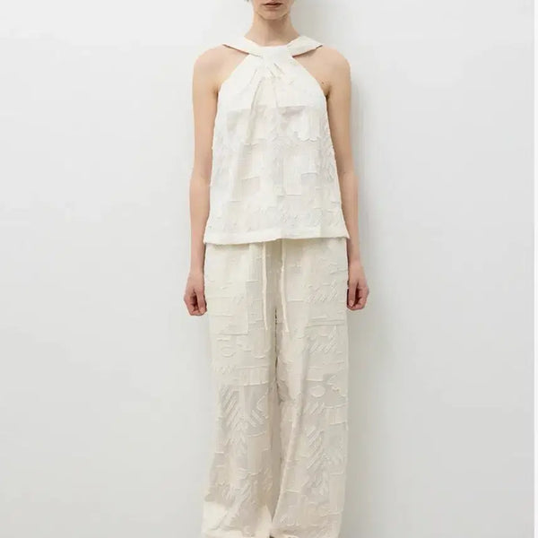 [BUNJANG] RRACE Jacquard Pattern Wide Pants / RRACE 자카드 패턴 와이드 팬츠