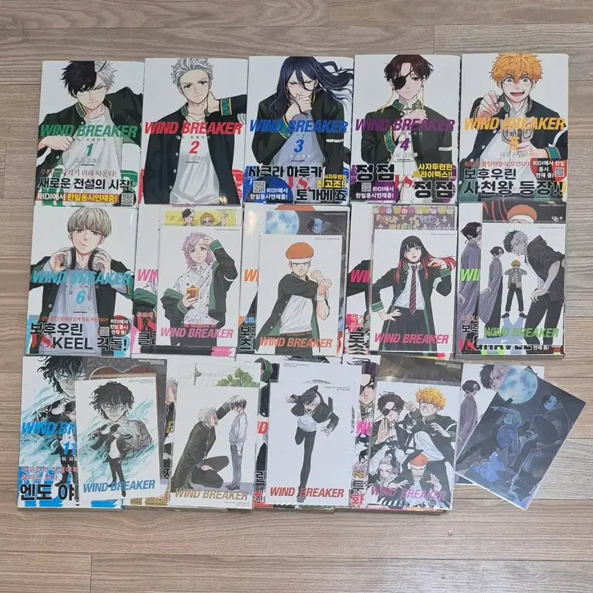 [BUNJANG] Wind Breaker Complete Set Volumes 1-14 First Edition with Postcards / 윈드브레이커 1-14 전권 초판 특전 일괄