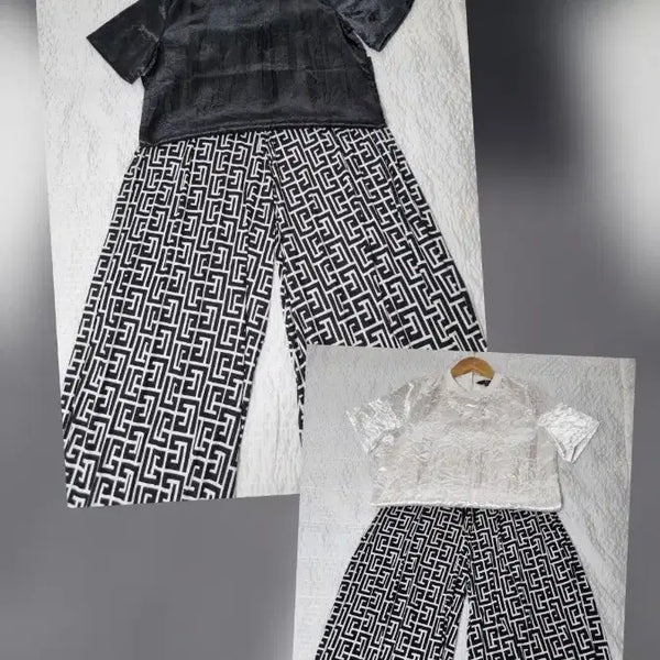 [BUNJANG] Wide Leg Pants & Blouse Set / 와이드팬츠와블라우스