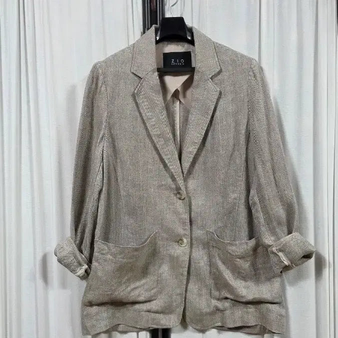 [BUNJANG] Gio Song Ji Ho Women's Linen Jacket (Size 55) / 지오송지호여성린넨자켓(55)