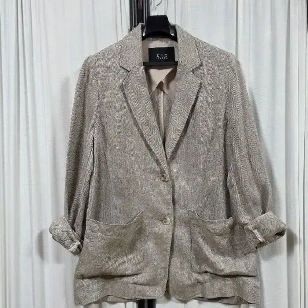 [BUNJANG] Gio Song Ji Ho Women's Linen Jacket (Size 55) / 지오송지호여성린넨자켓(55)