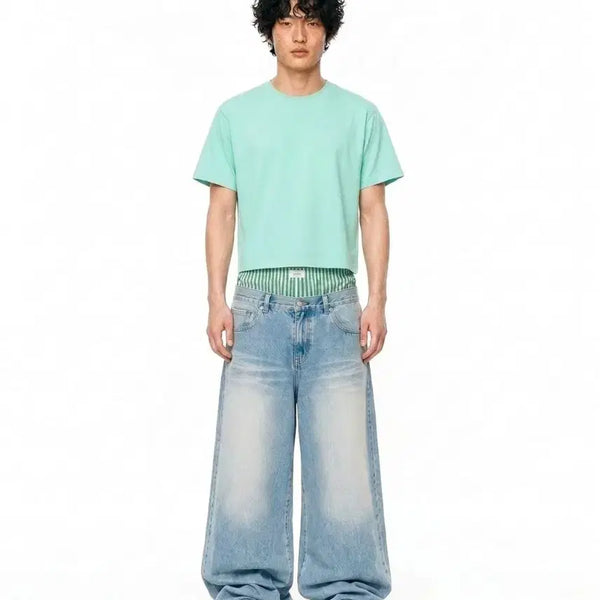 [BUNJANG] SeeWear by The Genius Cropped T-Shirt / (1회시착)씨웨어 바이 더 지니어스 크롭 티셔츠[정가 28,000원]