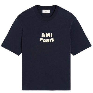 [BUNJANG] AMI Paris Patch Logo Oversized Short Sleeve T-Shirt / [새상품] AMI 아미 파리스패치 로고 반팔 티셔츠 박시핏