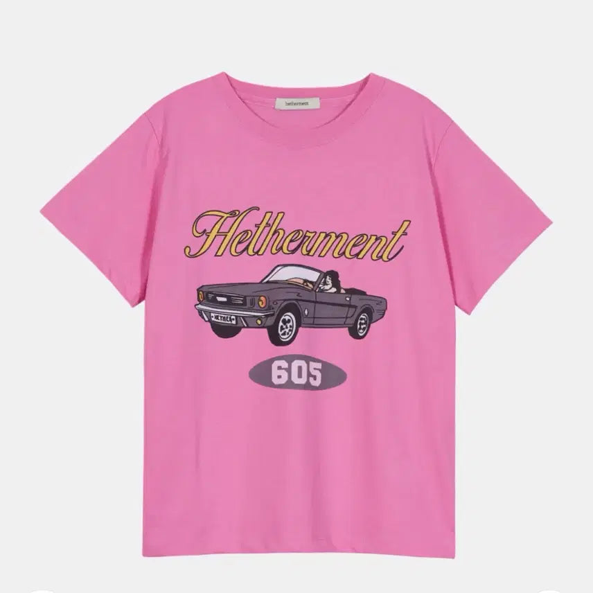 [BUNJANG] Headment Baby Drive Short-Sleeve T-Shirt Pink / 헤더먼트 베이비 드라이브 반팔 티셔츠 핑크