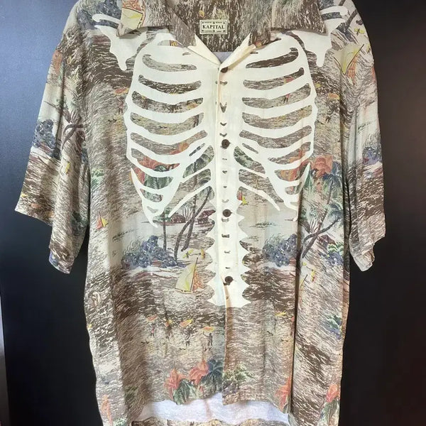 [BUNJANG] Kapital Aloha Bone Shirt Size 5 2XL / 캐피탈 알로하 본 셔츠 5사이즈 2XL