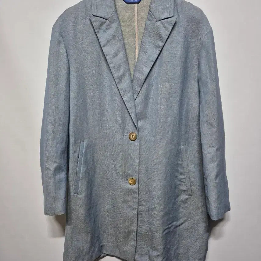 [BUNJANG] Kiss Cotton+Linen Jacket Blue Size 55 / 키스 코튼+마 자켓 자켓 블루55