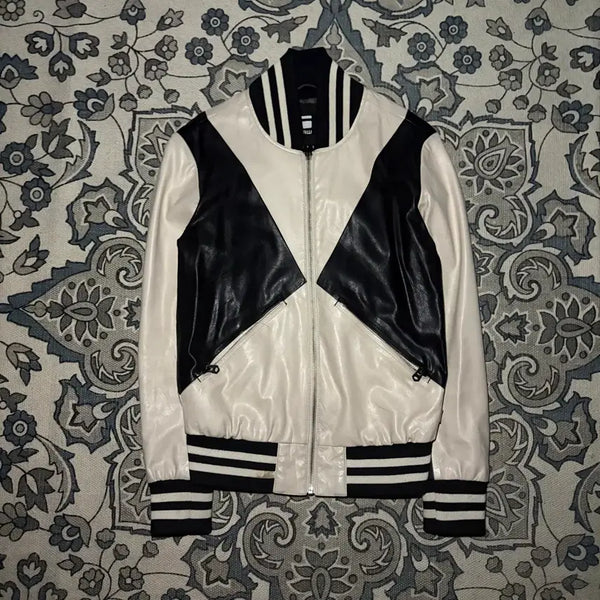 [BUNJANG] G-Star RAW Color-Blocked Leather Jacket / 지스타로우 배색 가죽자켓