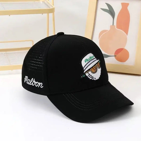 [BUNJANG] Malbon Black/White Cotton Embroidered Logo Ball Cap / 블랙색상의 말본 볼캡 판매합니다