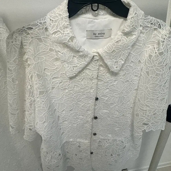 [BUNJANG] Bicini Lace Set Up (Size 44) / 바이씨니 레이스 셋업(44)
