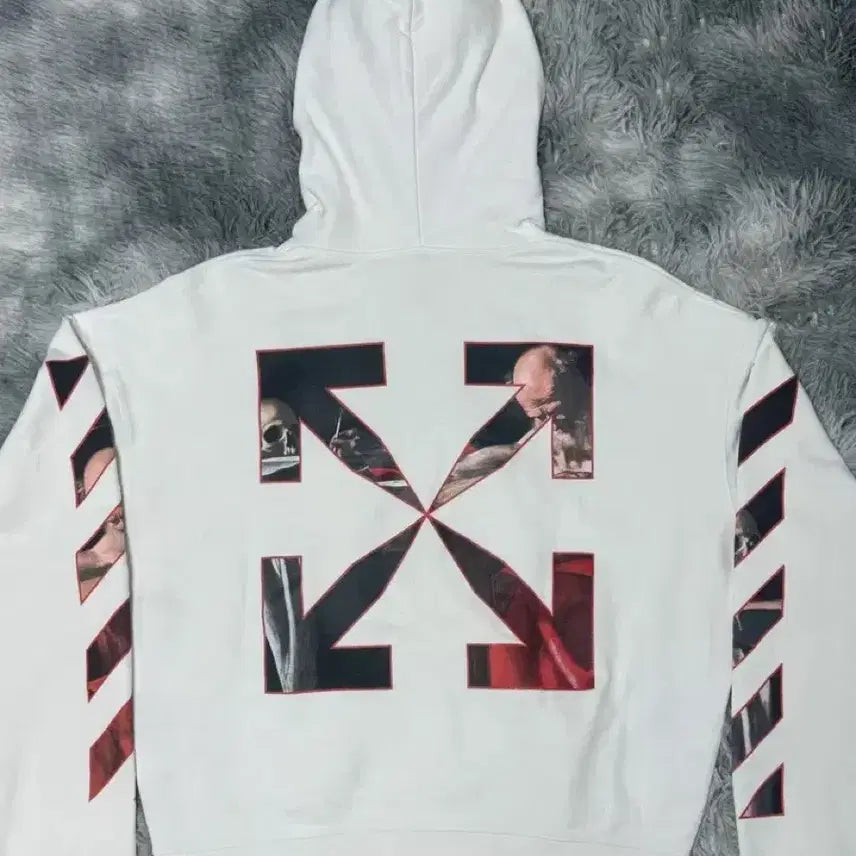 [BUNJANG] Off-White Caravaggio Hoodie L White / 오프화이트 카라바조 후드티 L